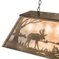 Meyda Lighting Moose at Lake 33" 6-Light Antique Copper Island Pendant Light With Silver Mica Shade Glass