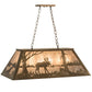 Meyda Lighting Moose at Lake 33" 6-Light Antique Copper Island Pendant Light With Silver Mica Shade Glass