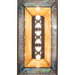 Meyda Lighting Moose at Lake 33" 6-Light Dark Roast Island Pendant Light With Beige & Blue Green Art Shade Glass