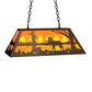 Meyda Lighting Moose at Lake 33" 6-Light Mahogany Bronze Island Pendant Light With Amber Mica Shade Glass