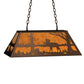 Meyda Lighting Moose at Lake 33" 6-Light Mahogany Bronze Island Pendant Light With Amber Mica Shade Glass
