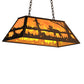 Meyda Lighting Moose at Lake 33" 6-Light Mahogany Bronze Island Pendant Light With Amber Mica Shade Glass