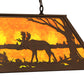 Meyda Lighting Moose at Lake 33" 6-Light Mahogany Bronze Island Pendant Light With Amber Mica Shade Glass