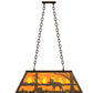 Meyda Lighting Moose at Lake 33" 6-Light Mahogany Bronze Island Pendant Light With Amber Mica Shade Glass