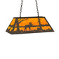 Meyda Lighting Moose at Lake 33" 6-Light Oil Rubbed Bronze Island Pendant Light With Amber Mica Shade Glass