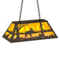 Meyda Lighting Moose at Lake 33" 6-Light Oil Rubbed Bronze Island Pendant Light With Amber Mica Shade Glass