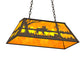 Meyda Lighting Moose at Lake 33" 6-Light Oil Rubbed Bronze Island Pendant Light With Amber Mica Shade Glass