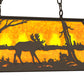 Meyda Lighting Moose at Lake 33" 6-Light Oil Rubbed Bronze Island Pendant Light With Amber Mica Shade Glass