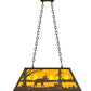 Meyda Lighting Moose at Lake 33" 6-Light Oil Rubbed Bronze Island Pendant Light With Amber Mica Shade Glass