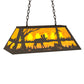 Meyda Lighting Moose at Lake 33" 6-Light Oil Rubbed Bronze Island Pendant Light With Amber Mica Shade Glass