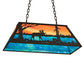 Meyda Lighting Moose at Lake 33" 6-Light Oil Rubbed Bronze Island Pendant Light With Orange & Blue Shade Glass