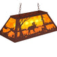 Meyda Lighting Moose at Lake 33" 6-Light Rust Island Pendant Light With Amber Mica Shade Glass