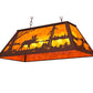Meyda Lighting Moose at Lake 33" 6-Light Rust Island Pendant Light With Amber Mica Shade Glass