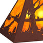 Meyda Lighting Moose at Lake 33" 6-Light Rust Island Pendant Light With Amber Mica Shade Glass