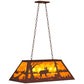 Meyda Lighting Moose at Lake 33" 6-Light Rust Island Pendant Light With Amber Mica Shade Glass