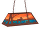 Meyda Lighting Moose at Lake 33" 6-Light Rust Island Pendant Light With Orange & Blue Shade Glass