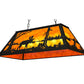 Meyda Lighting Moose at Lake 33" 6-Light Textured Black Island Pendant Light With Amber Mica Shade Glass