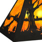 Meyda Lighting Moose at Lake 33" 6-Light Textured Black Island Pendant Light With Amber Mica Shade Glass