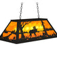 Meyda Lighting Moose at Lake 33" 6-Light Textured Black Island Pendant Light With Amber Mica Shade Glass
