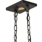 Meyda Lighting Moose at Lake 33" Textured Black Island Pendant Light With Amber Mica Shade Glass
