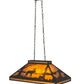 Meyda Lighting Moose at Lake 33" Textured Black Island Pendant Light With Amber Mica Shade Glass
