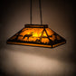 Meyda Lighting Moose at Lake 33" Textured Black Island Pendant Light With Amber Mica Shade Glass