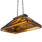 Meyda Lighting Moose at Lake 33" Textured Black Island Pendant Light With Amber Mica Shade Glass