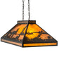 Meyda Lighting Moose at Lake 33" Textured Black Island Pendant Light With Amber Mica Shade Glass