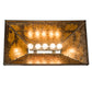 Meyda Lighting Moose at Lake 33" Textured Black Island Pendant Light With Amber Mica Shade Glass