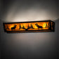 Meyda Lighting Moose at Lake 36" 4-Light Textured Black Vanity Light With Amber Mica Shade Glass