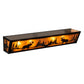 Meyda Lighting Moose at Lake 36" 4-Light Textured Black Vanity Light With Amber Mica Shade Glass