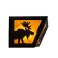 Meyda Lighting Moose at Lake 36" 4-Light Textured Black Vanity Light With Amber Mica Shade Glass