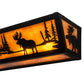 Meyda Lighting Moose at Lake 36" 4-Light Textured Black Vanity Light With Amber Mica Shade Glass