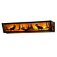 Meyda Lighting Moose at Lake 36" 4-Light Textured Black Vanity Light With Amber Mica Shade Glass