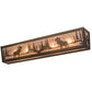 Meyda Lighting Moose at Lake 36" 6-Light Antique Copper Vanity Light With Silver Mica Shade Glass