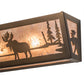 Meyda Lighting Moose at Lake 36" 6-Light Antique Copper Vanity Light With Silver Mica Shade Glass