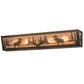 Meyda Lighting Moose at Lake 36" 6-Light Antique Copper Vanity Light With Silver Mica Shade Glass