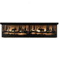 Meyda Lighting Moose at Lake 44" 8-Light Textured Black Flush Mount Light With Silver Mica Shade Glass