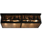 Meyda Lighting Moose at Lake 44" 8-Light Textured Black Flush Mount Light With Silver Mica Shade Glass