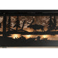 Meyda Lighting Moose at Lake 44" 8-Light Textured Black Flush Mount Light With Silver Mica Shade Glass