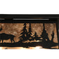 Meyda Lighting Moose at Lake 44" 8-Light Textured Black Flush Mount Light With Silver Mica Shade Glass