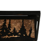 Meyda Lighting Moose at Lake 44" 8-Light Textured Black Flush Mount Light With Silver Mica Shade Glass