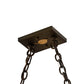 Meyda Lighting Moose at Lake 48" 6-Light Antique Copper Island Pendant Light With Orange & Blue Green Art Shade Glass