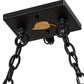 Meyda Lighting Moose at Lake 48" 6-Light Textured Black Island Pendant Light With Orange & Blue Green Art Shade Glass