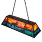 Meyda Lighting Moose at Lake 48" 6-Light Textured Black Island Pendant Light With Orange & Blue Green Art Shade Glass