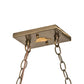 Meyda Lighting Moose at Lake 48" 7-Light Antique Copper Island Pendant Light With Silver Mica Shade Glass