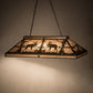 Meyda Lighting Moose at Lake 48" 7-Light Antique Copper Island Pendant Light With Silver Mica Shade Glass