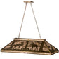 Meyda Lighting Moose at Lake 48" 7-Light Antique Copper Island Pendant Light With Silver Mica Shade Glass