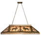 Meyda Lighting Moose at Lake 48" 7-Light Antique Copper Island Pendant Light With Silver Mica Shade Glass