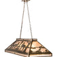 Meyda Lighting Moose at Lake 48" 7-Light Antique Copper Island Pendant Light With Silver Mica Shade Glass
